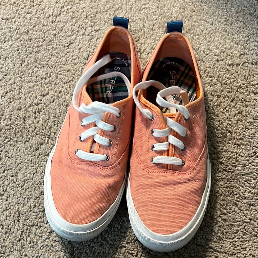Sperry Peach Canvas Sneakers
